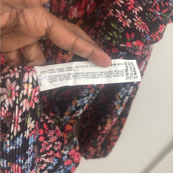 Zara Floral Puff Sleeve Smock Mini Dress Blogger Favorite Feminine Loose fit L - Picture 7 of 8